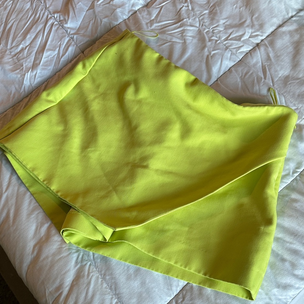 Zara Neon Yellow Mini Skirt
